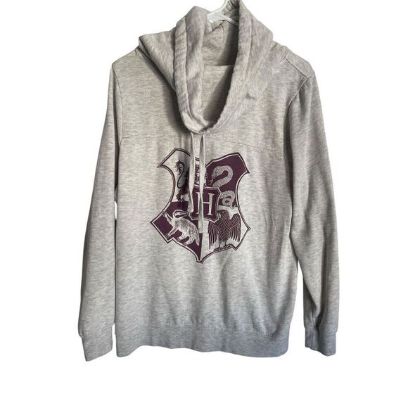 Harry Potter Womens Grey Long Sleeve Hogwarts Crest Pullover Sweatshirt Size XL - Picture 3 of 10